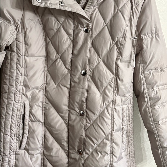 London Fog Down Jacket-Gray—Petite Large - Picture 9 of 11